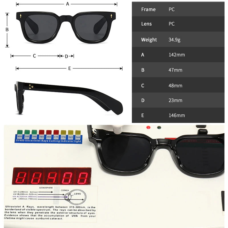 Rivettacchio Unisex Square Sunglasses